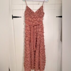 Forever Unique Women’s Skater Midi Dress Rose Pink Textured Sweetheart N…